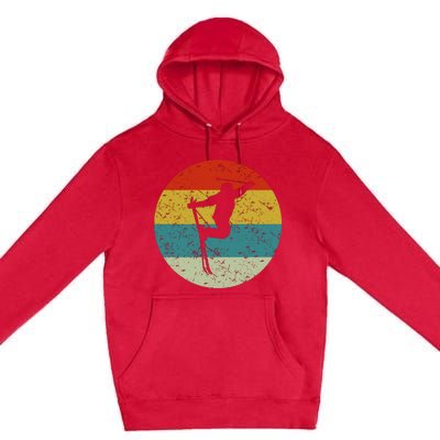 Retro Vintage Skiing Premium Pullover Hoodie