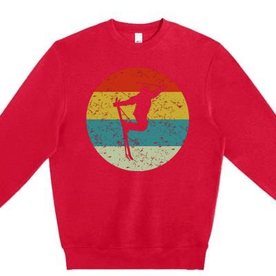 Retro Vintage Skiing Premium Crewneck Sweatshirt