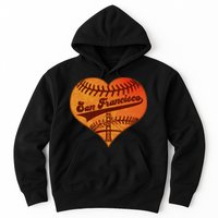 Retro Vintage San Francisco Baseball Heart Hoodie