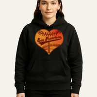 Retro Vintage San Francisco Baseball Heart Hoodie
