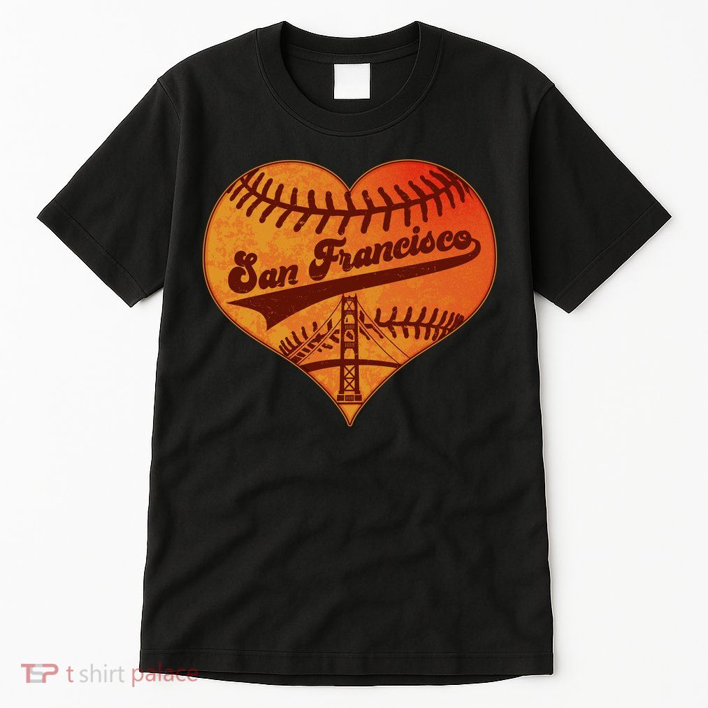 Retro Vintage San Francisco Baseball Heart Tall T-Shirt