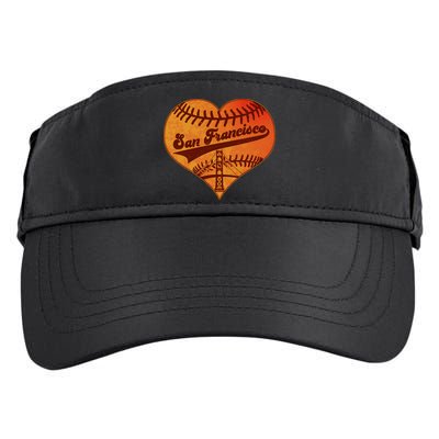 Retro Vintage San Francisco Baseball Heart Adult Drive Performance Visor