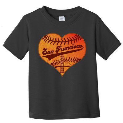 Retro Vintage San Francisco Baseball Heart Toddler T-Shirt