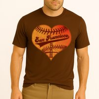 Retro Vintage San Francisco Baseball Heart Cooling Performance Crew T-Shirt