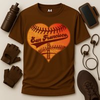 Retro Vintage San Francisco Baseball Heart Cooling Performance Crew T-Shirt