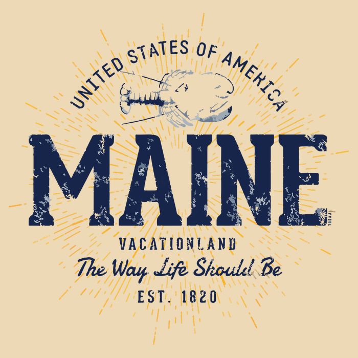 Retro Vintage State Of Maine Bag