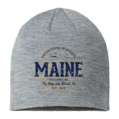 Retro Vintage State Of Maine Sustainable Beanie