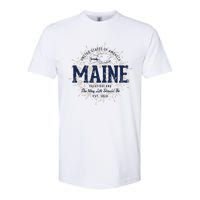 Retro Vintage State Of Maine Softstyle CVC T-Shirt