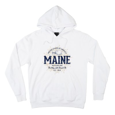 Retro Vintage State Of Maine Hoodie