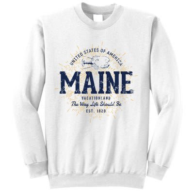 Retro Vintage State Of Maine Sweatshirt