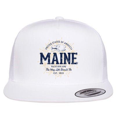 Retro Vintage State Of Maine Flatbill Hat