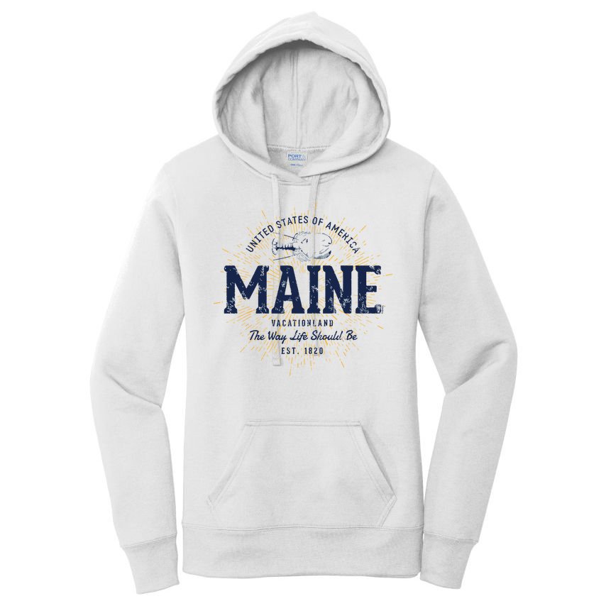 Retro Vintage State Of Maine Women's Pullover Hoodie