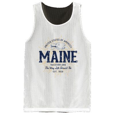 Retro Vintage State Of Maine Mesh Reversible Basketball Jersey Tank