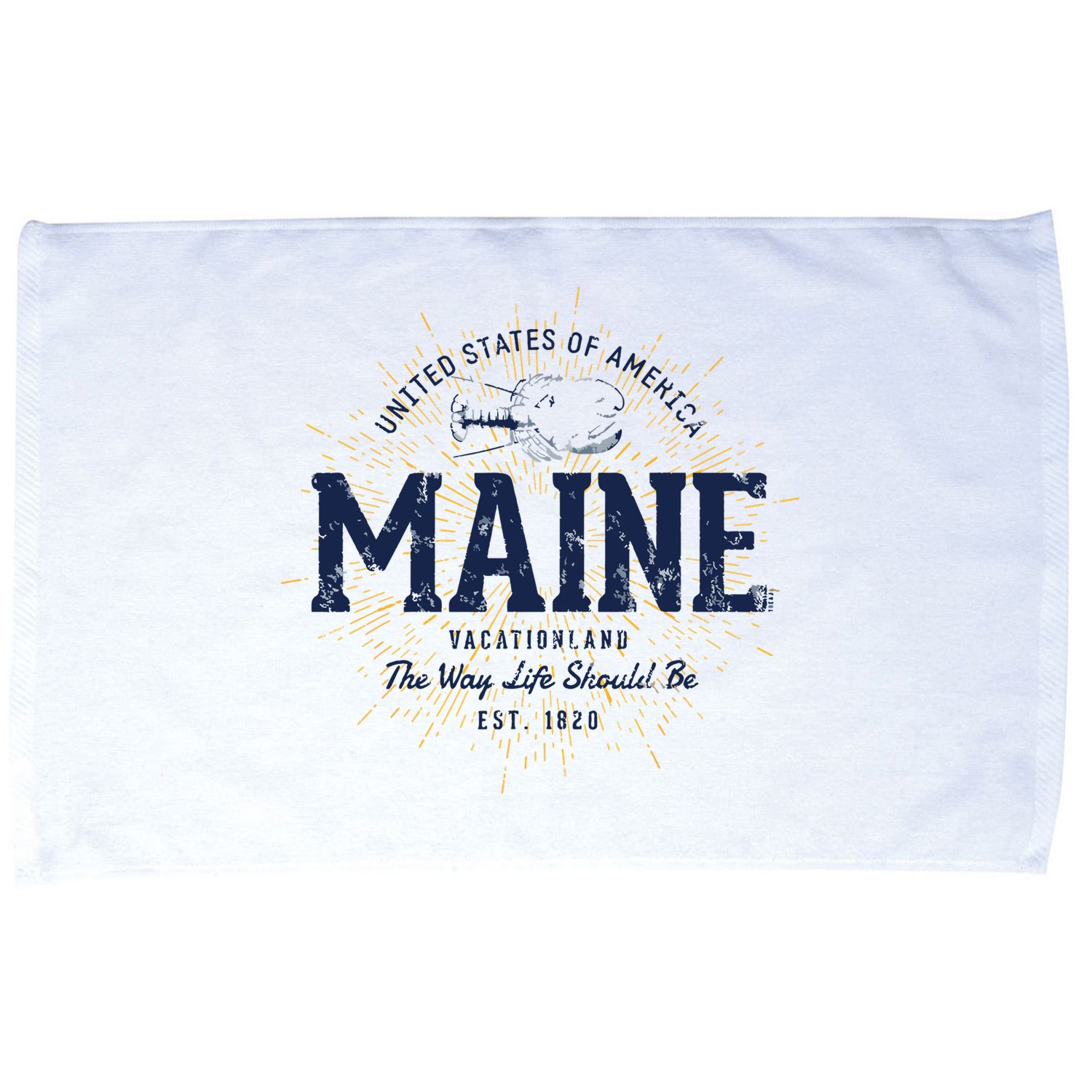 Retro Vintage State Of Maine Microfiber Hand Towel
