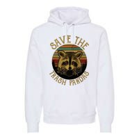 Retro Vintage Save The Trash Pandas Funny Raccoon Animal Premium Hoodie