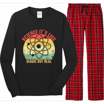 Retro Vintage Science Like Magic But Real Gift Long Sleeve Pajama Set