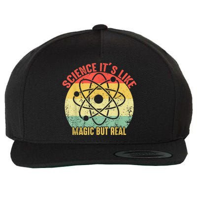 Retro Vintage Science Like Magic But Real Gift Wool Snapback Cap