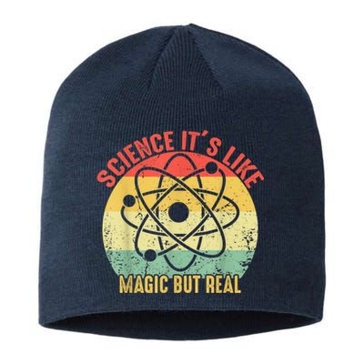 Retro Vintage Science Like Magic But Real Gift Sustainable Beanie