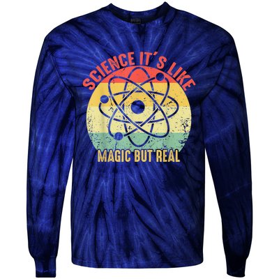 Retro Vintage Science Like Magic But Real Gift Tie-Dye Long Sleeve Shirt