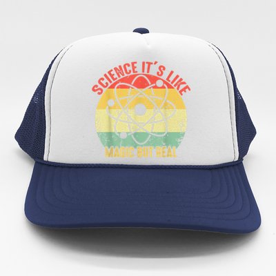 Retro Vintage Science Like Magic But Real Gift Trucker Hat