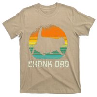 Retro Vintage Style Funny Fat Daddy Cat Meme Chonk Cat Dad T-Shirt