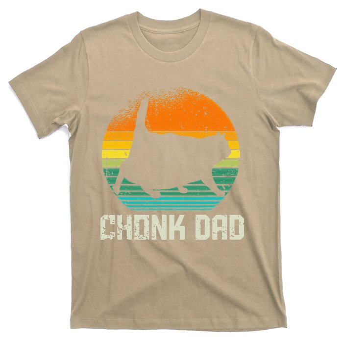 Retro Vintage Style Funny Fat Daddy Cat Meme Chonk Cat Dad T-Shirt