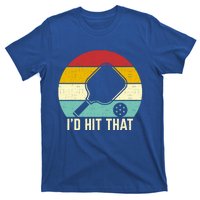 Retros Vintage Sunset Paddle ID Hit That Pickleball Player Cute Gift T-Shirt