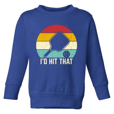 Retros Vintage Sunset Paddle ID Hit That Pickleball Player Cute Gift Toddler Sweatshirt