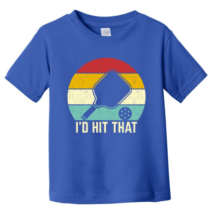 Retros Vintage Sunset Paddle ID Hit That Pickleball Player Cute Gift Toddler T-Shirt