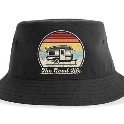 Retro Vintage Shasta Trailer The Good Life Camper Camping Sustainable Bucket Hat