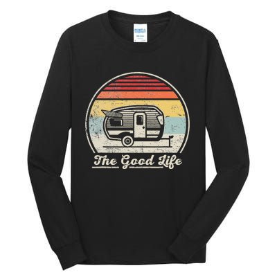 Retro Vintage Shasta Trailer The Good Life Camper Camping Tall Long Sleeve T-Shirt