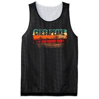 Retro Vintage Sunset Chesapeake Bay Mesh Reversible Basketball Jersey Tank