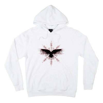 Retro Viking Symbol Nordic Raven Rune Celtic Symbol Hoodie