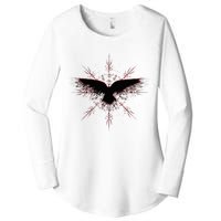 Retro Viking Symbol Nordic Raven Rune Celtic Symbol Women's Perfect Tri Tunic Long Sleeve Shirt