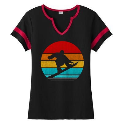 Retro Vintage Snowboard Ladies Halftime Notch Neck Tee