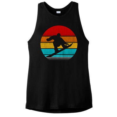 Retro Vintage Snowboard Ladies PosiCharge Tri-Blend Wicking Tank