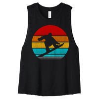 Retro Vintage Snowboard Women's Racerback Cropped Tank