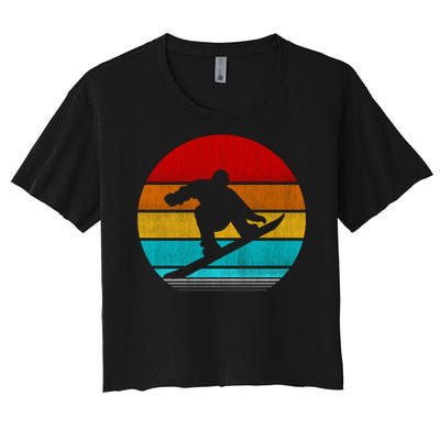 Retro Vintage Snowboard Women's Crop Top Tee