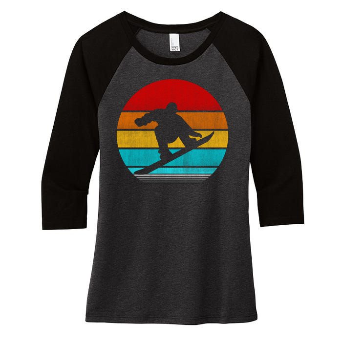 Retro Vintage Snowboard Women's Tri-Blend 3/4-Sleeve Raglan Shirt