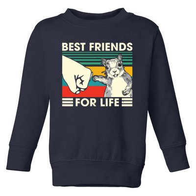 Retro Vintage Squirrel Best Friend For Life Fist Bump Toddler Sweatshirt