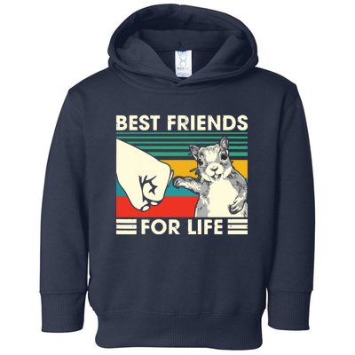 Retro Vintage Squirrel Best Friend For Life Fist Bump Toddler Hoodie