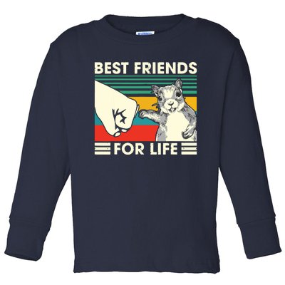 Retro Vintage Squirrel Best Friend For Life Fist Bump Toddler Long Sleeve Shirt