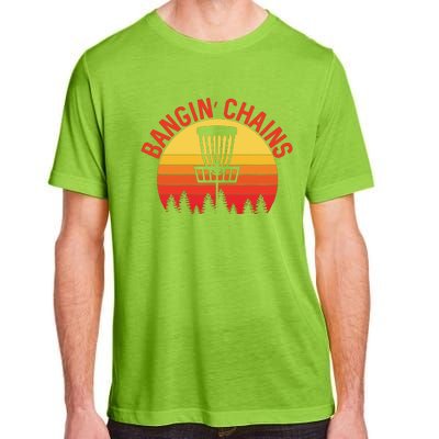 Retro Vintage Sunset Disc Golf Shirt Bangin Chains Adult ChromaSoft Performance T-Shirt