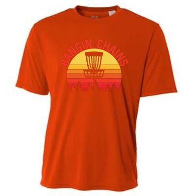 Retro Vintage Sunset Disc Golf Shirt Bangin Chains Cooling Performance Crew T-Shirt