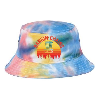 Retro Vintage Sunset Disc Golf Shirt Bangin Chains Tie Dye Newport Bucket Hat