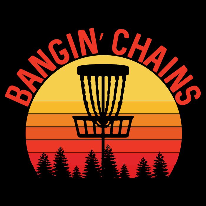 Retro Vintage Sunset Disc Golf Shirt Bangin Chains Backpack