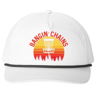 Retro Vintage Sunset Disc Golf Shirt Bangin Chains Snapback Five-Panel Rope Hat