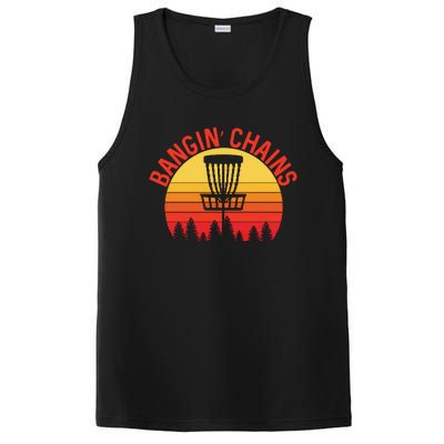 Retro Vintage Sunset Disc Golf Shirt Bangin Chains PosiCharge Competitor Tank