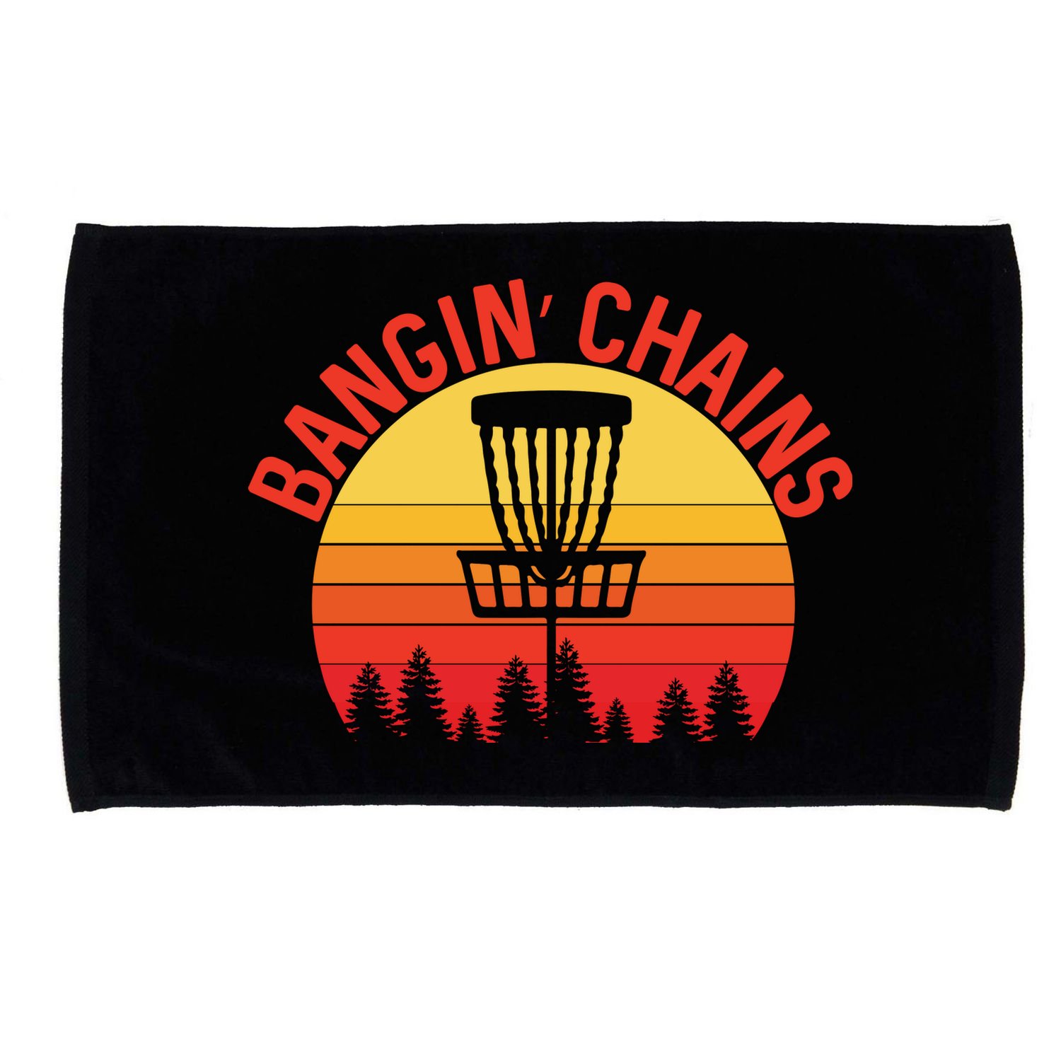 Retro Vintage Sunset Disc Golf Shirt Bangin Chains Microfiber Hand Towel