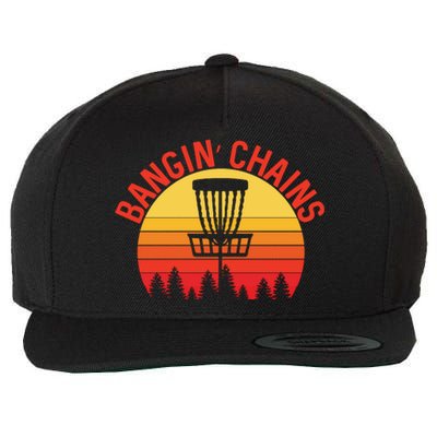 Retro Vintage Sunset Disc Golf Shirt Bangin Chains Wool Snapback Cap